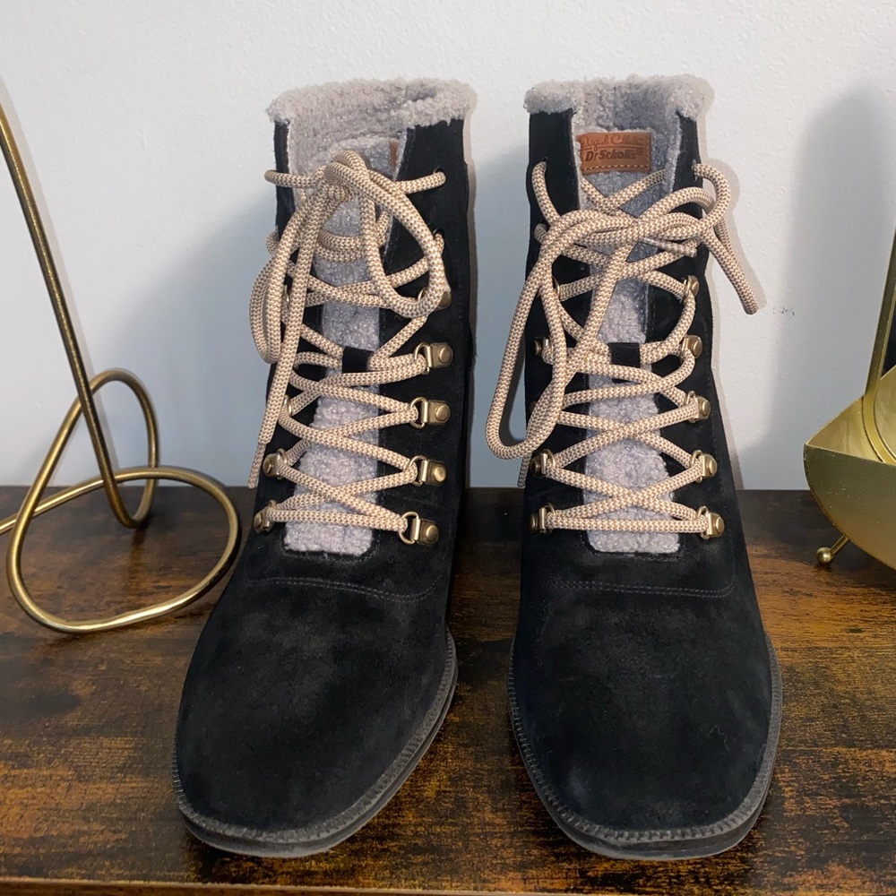 GOOD CONDITION DR SCHOLLS COZY LACE UP HEELED BOOTS size 11 FALL WINTER - Picture 3 of 10